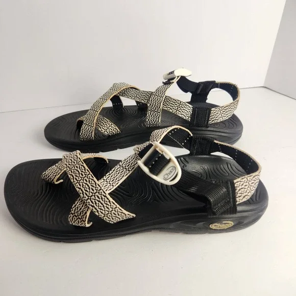 Chaco Women's Strappy Casual Sporty Waterproof Sandals White/Black Size 11 - Picture 2 of 7